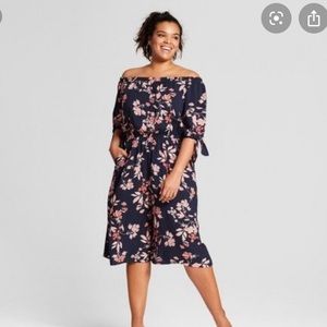 Off shoulder plus size floral jumpsuit/romper